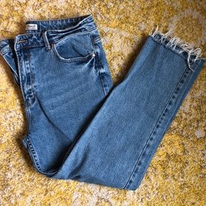 Cropped high waisted jeans
